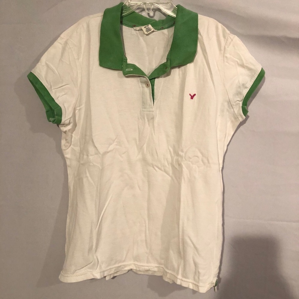 Green and white polo